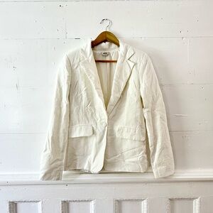 Jason Wu White linen blend blazer Jacket with embroidered detail size xs